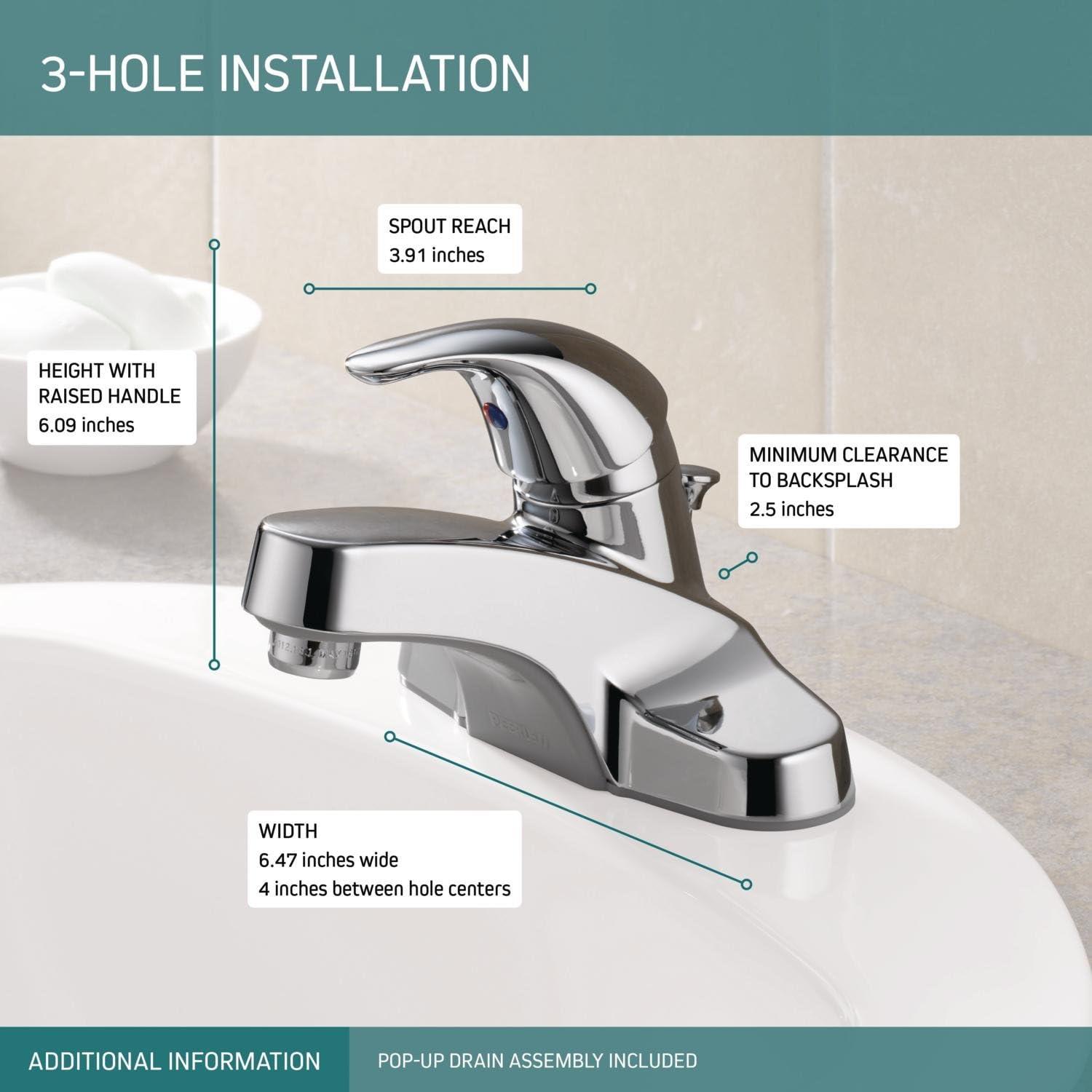 Core Centerset Bathroom Faucet with Drain Assembly, 2-handle Bathroom Sink Faucet