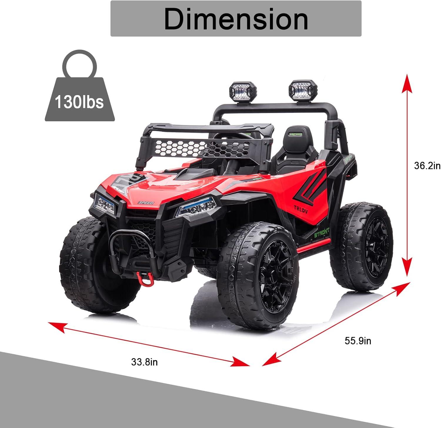 Red 24V 2-Seater Kids UTV with Remote Control