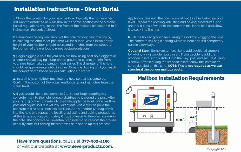 The Darlington Mailbox System with White Vinyl Post Combo, Stand, and Black Mailbox Included