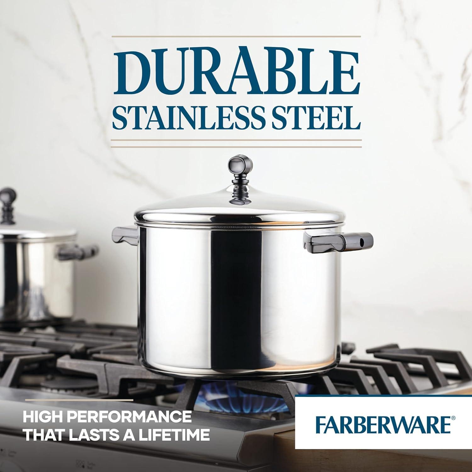 Farberware Classic 8-Quart Stainless Steel Stockpot with Lid