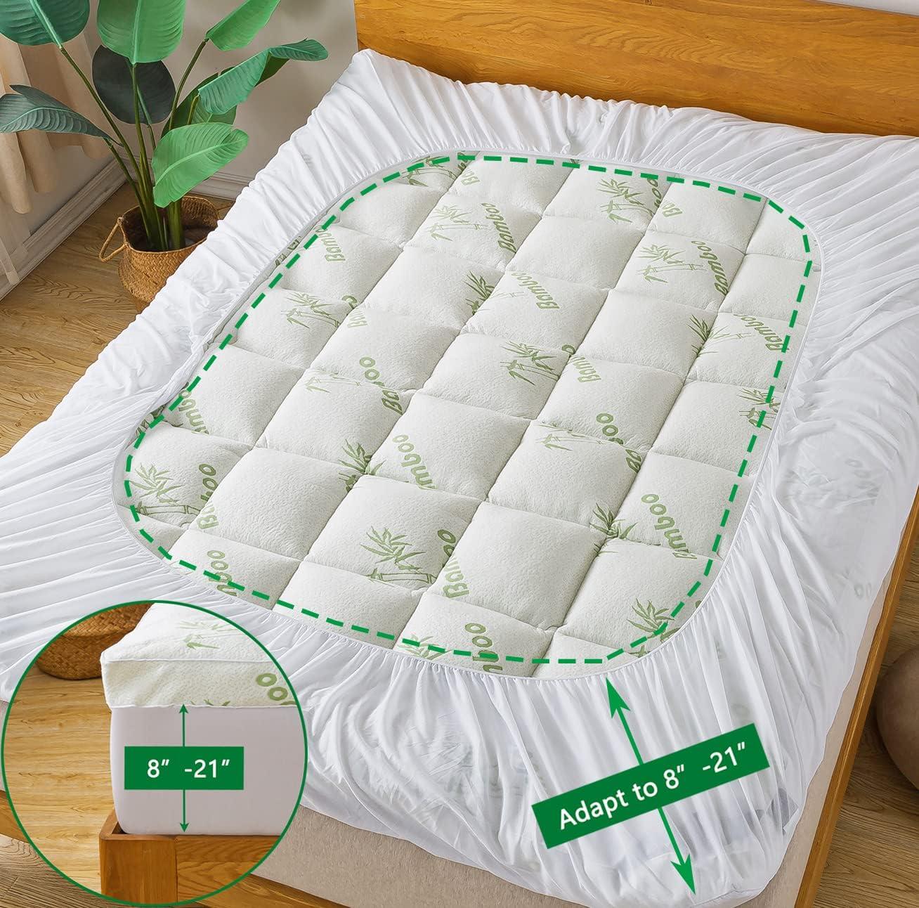 Queen Size Bamboo Viscose Cooling Mattress Topper