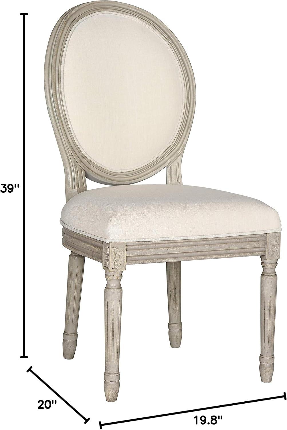 Holloway 19" H French Brasserie Oval Side Chair (Set of 2) - FOX6228 - Light Beige/Rustic Grey - Safavieh Couture