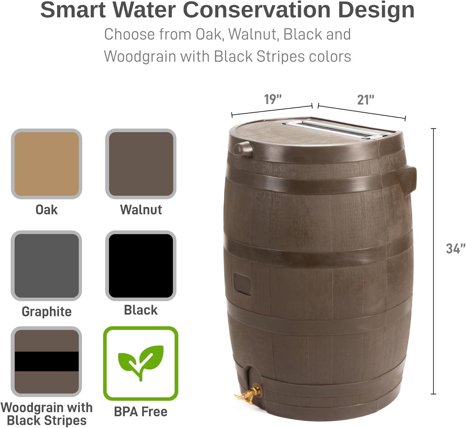 RTS Companies RTS Home Accents 50 Gallon Flat Back Rain Barrel