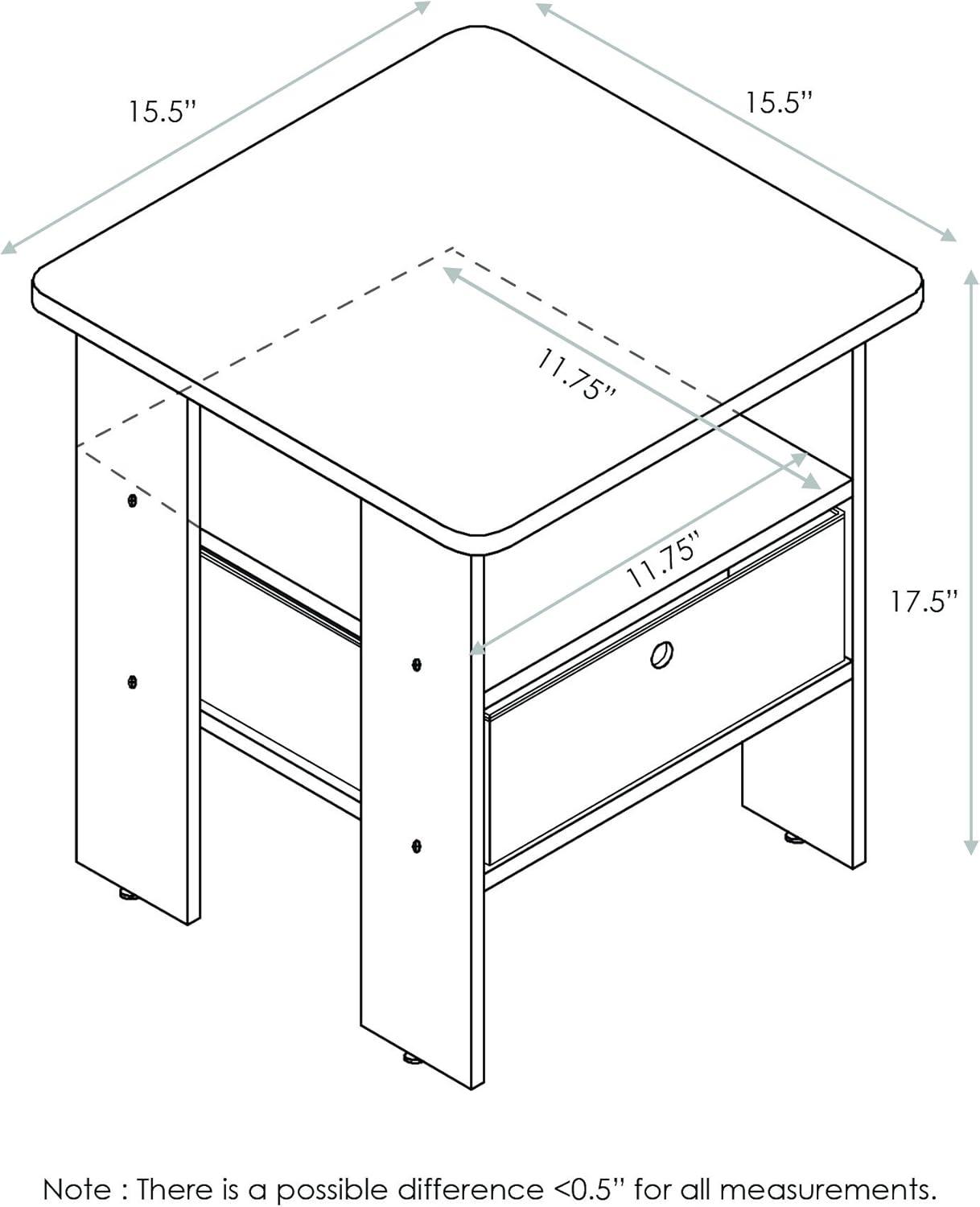 Espresso Engineered Wood Contemporary End Table with Drawer