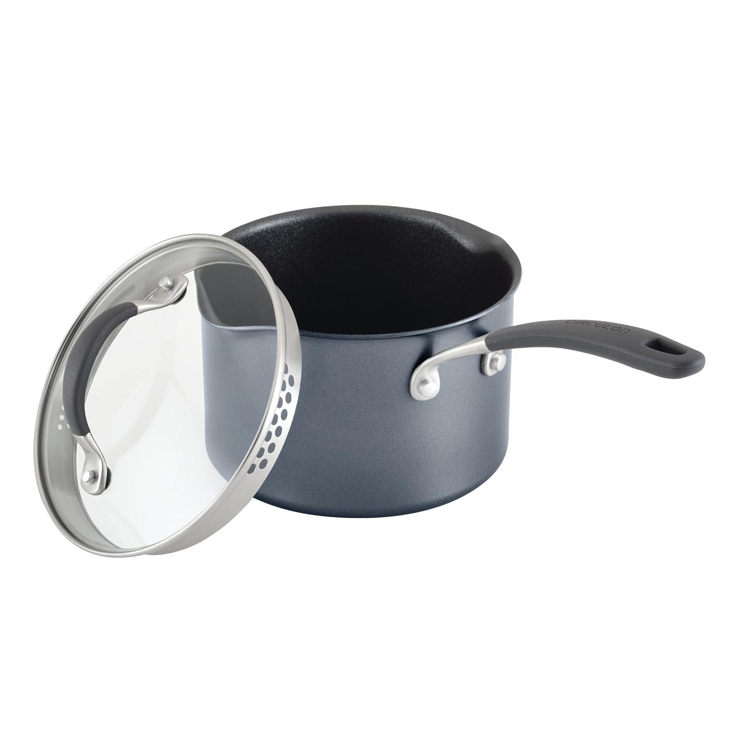 Circulon Circulon ScratchDefense with ScratchDefense Nonstick Induction Pots and Pans Cookware Set, 10 Piece, Graphite