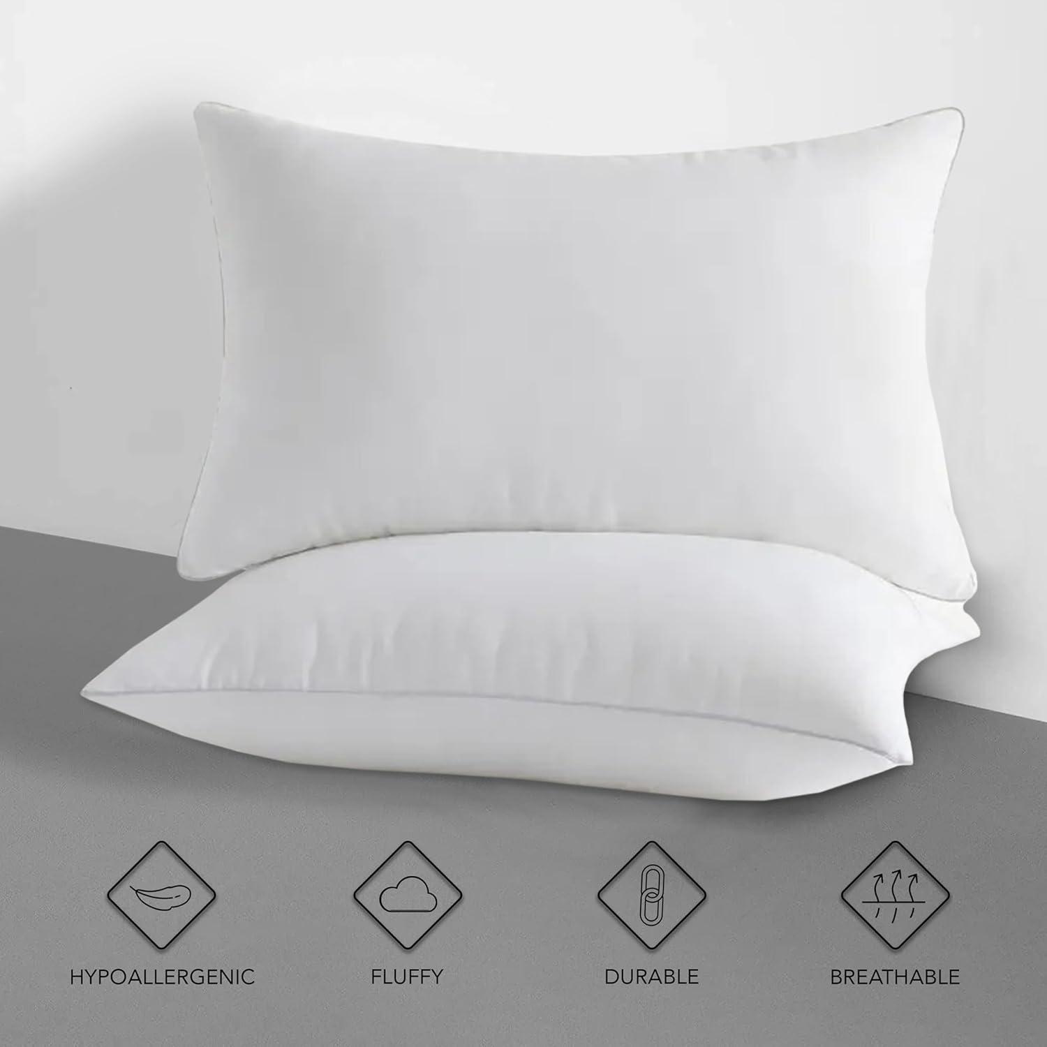 A1 Home Collections Pilow Pack of 4 Down Alternative Throw Pillow Inserts, 18x18 Inch, White 4 Count