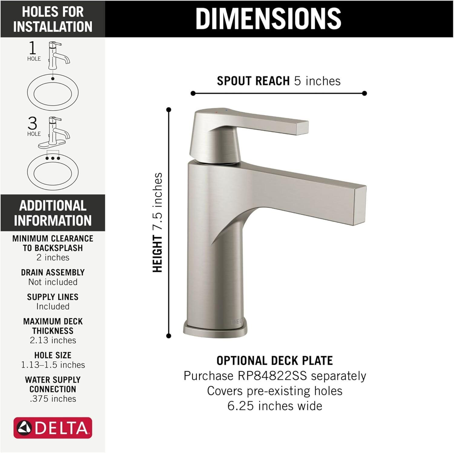Zura Single Hole Touch2O Bathroom Faucet with Touchless Technology
