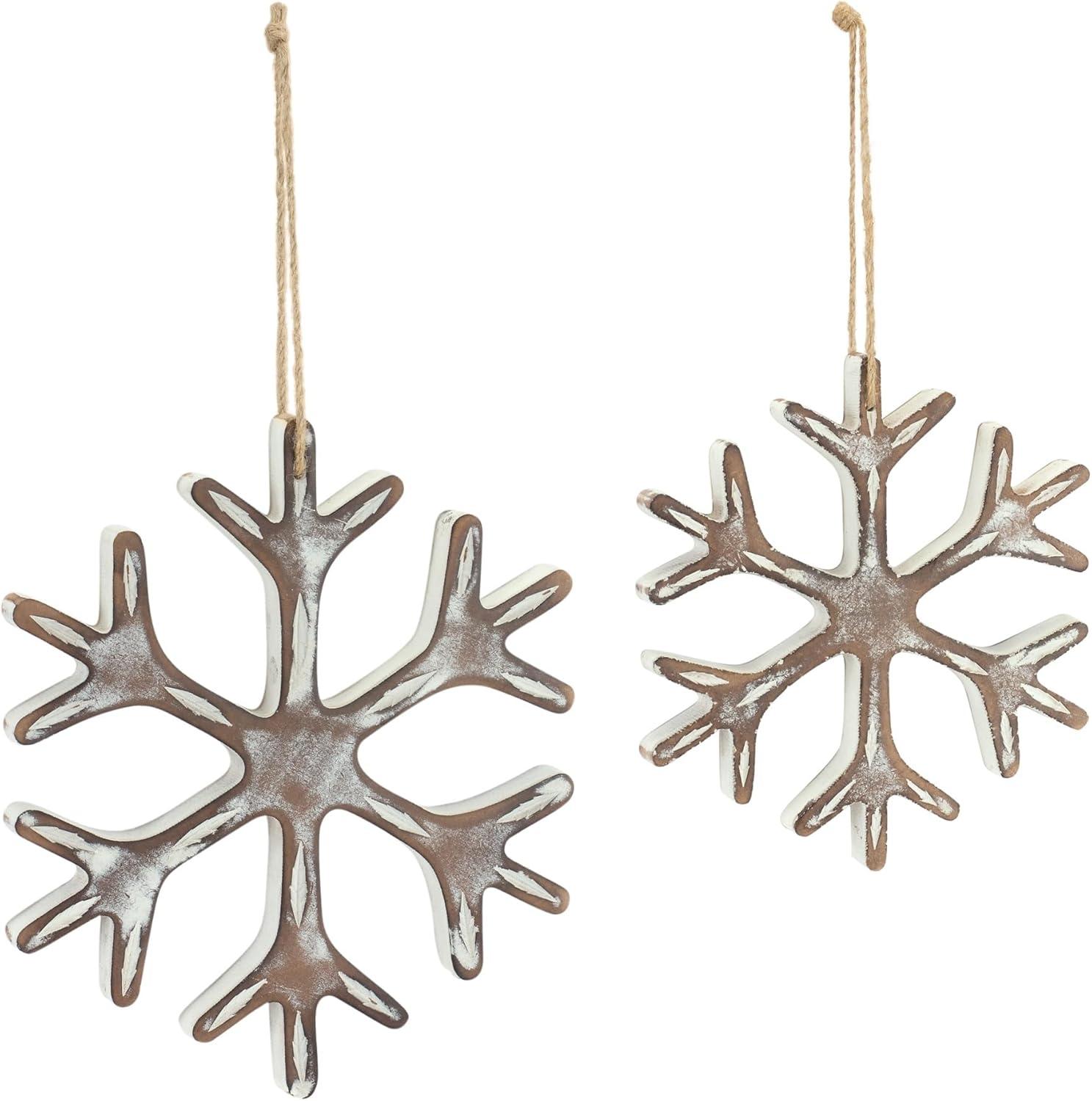 Melrose Wooden Snowflake Ornament (Set of 12)