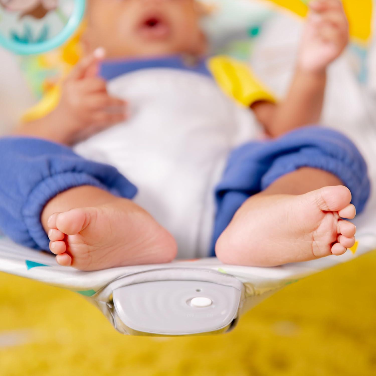 Bright Starts Vibrating Bouncer with Toy Bar - Safari Fun