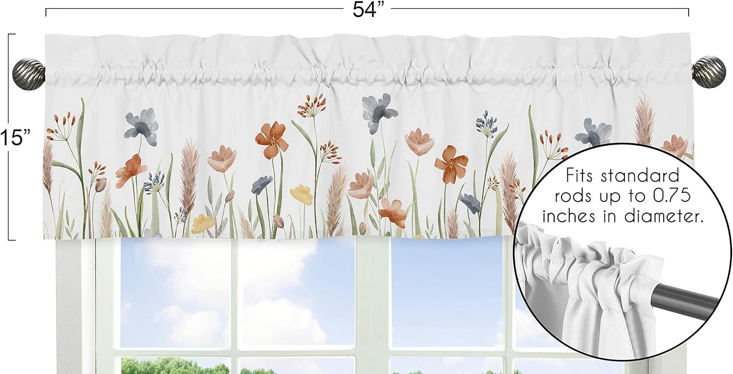 Watercolor Floral Garden Sage Green 54" Window Valance by Sweet Jojo Designs