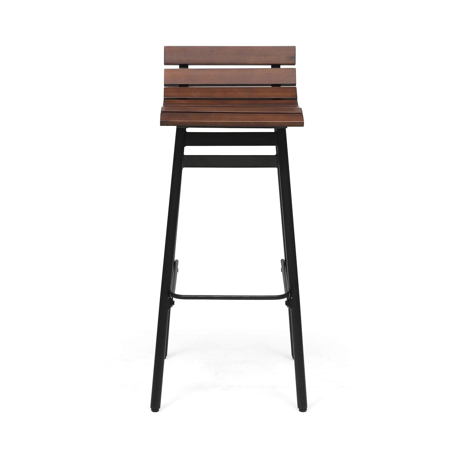 Set of 2 Pepperwood Wooden Barstool Dark Brown - Christopher Knight Home: Industrial Style, Acacia Frame, 29.25" Height
