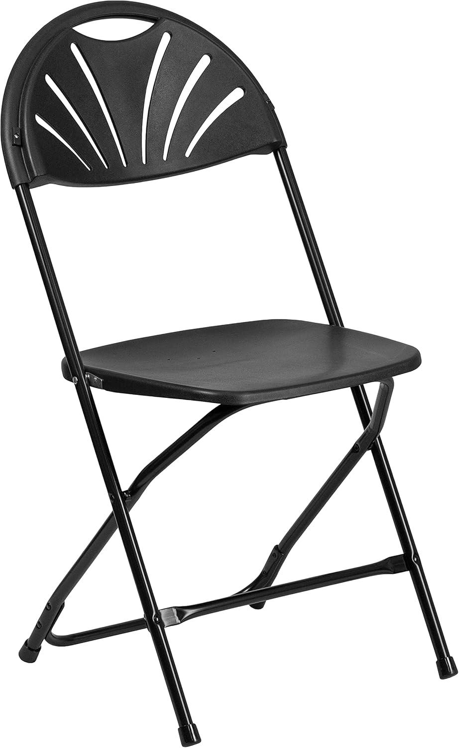 Joaquin Plastic Fan Back Folding Event Chairs with Carrying Handles