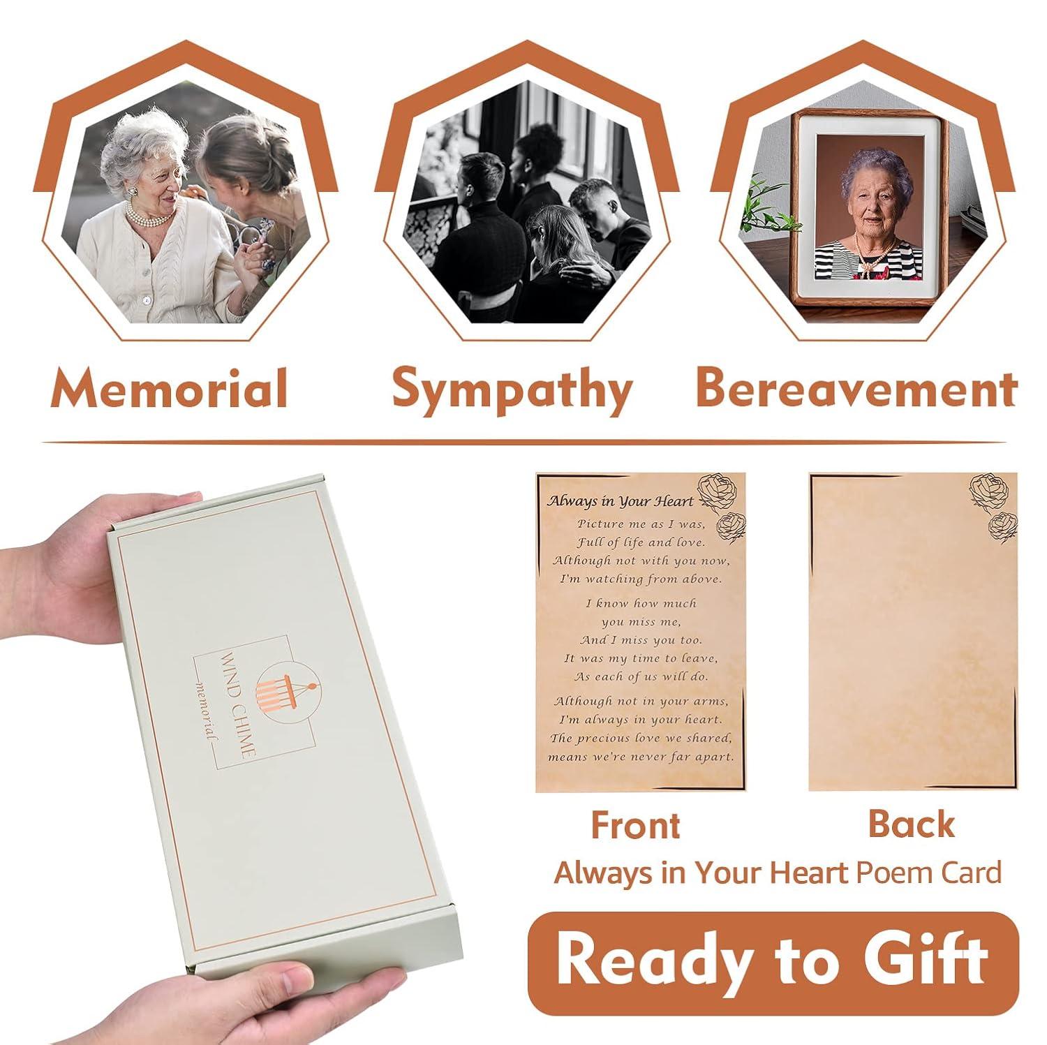 Sympathy Gifts for Loss of Loved One 32" Memorial Wind Chimes for Loss of Loved One Bereavement Condolence Gifts Sympathy Windchimes Memory Wind Chime with Memorial Card