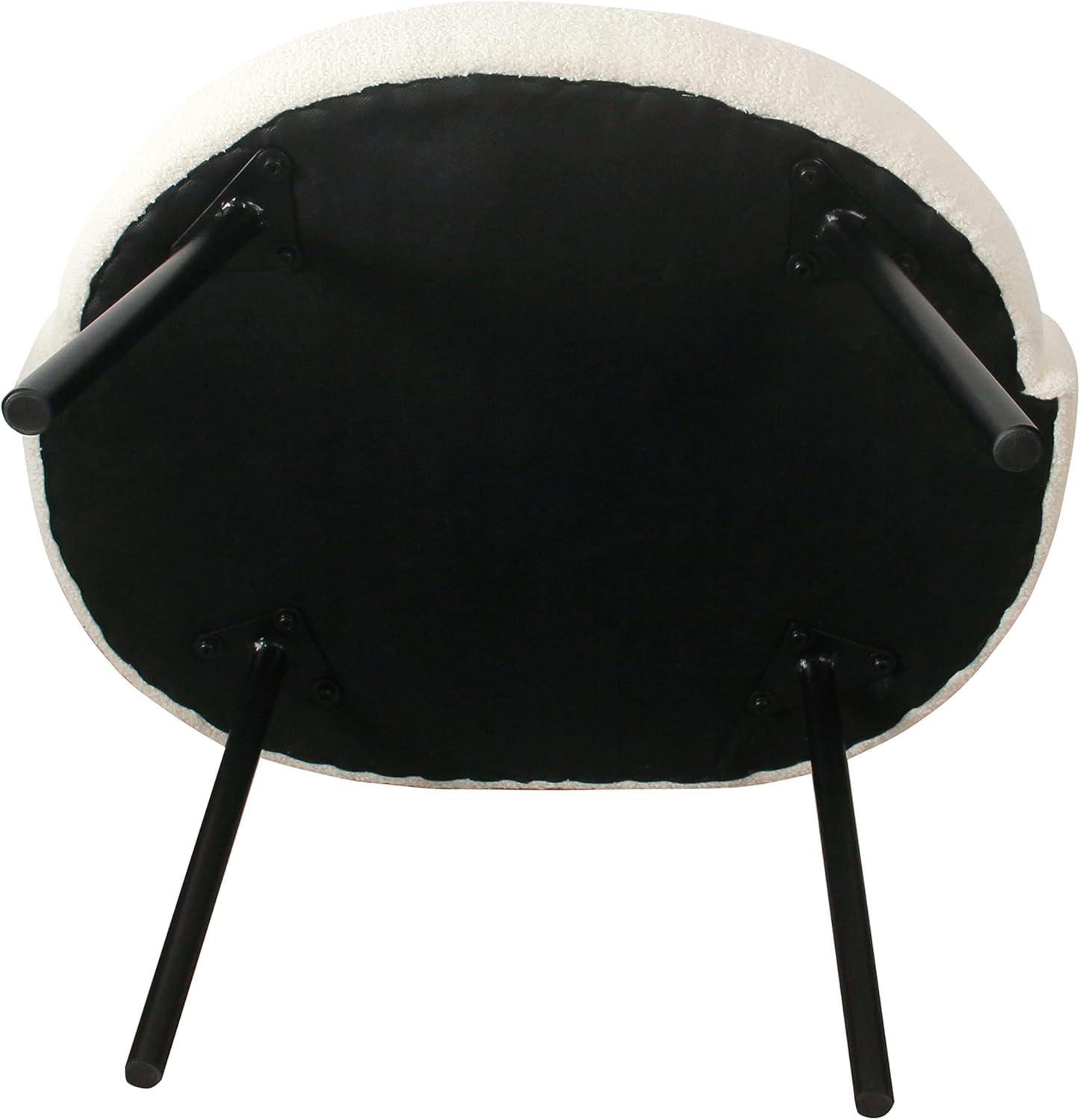 Sleek Cream Velvet Accent Chair with Matte Black Metal Legs