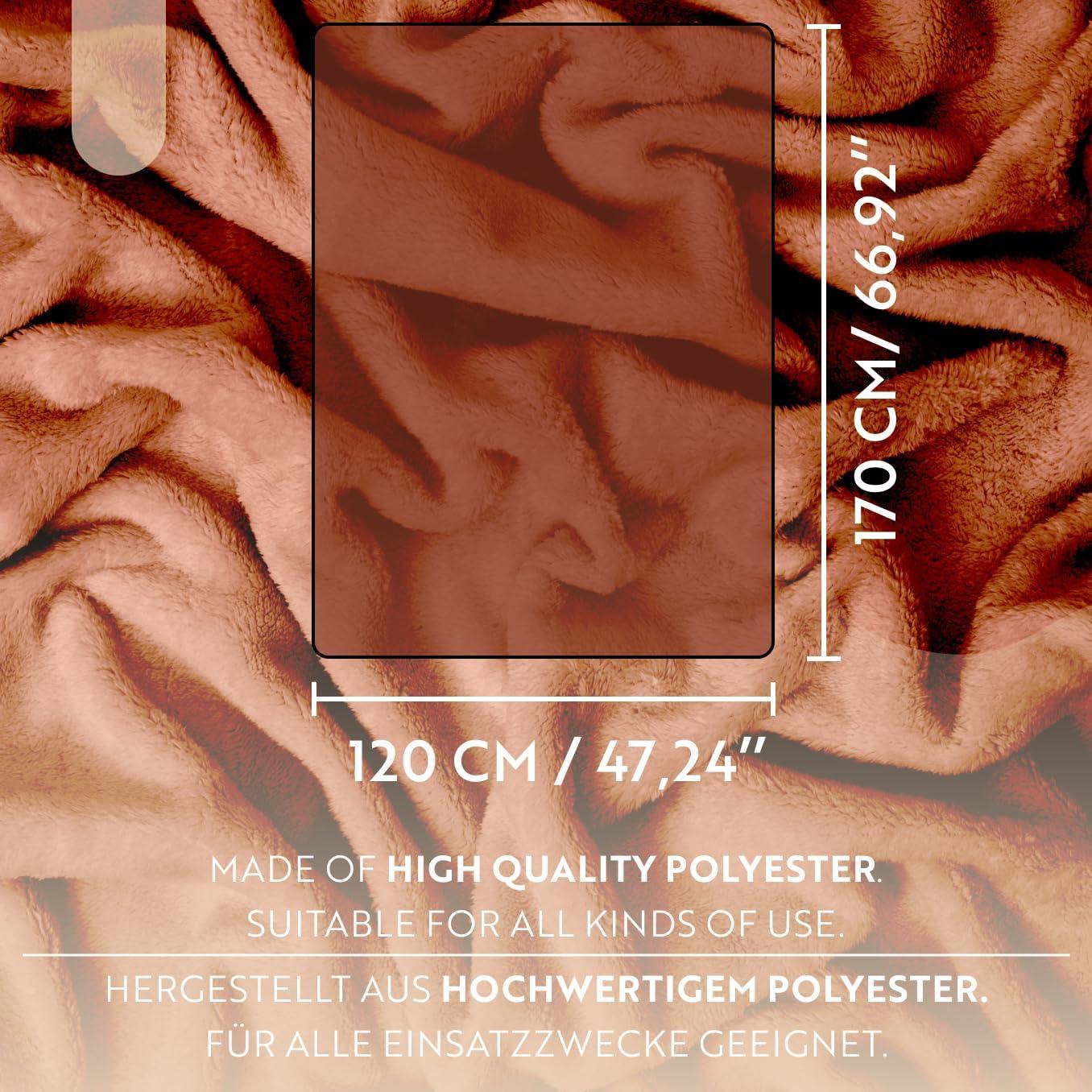 English Home Terracotta Fleece Throw, 51" x 67"