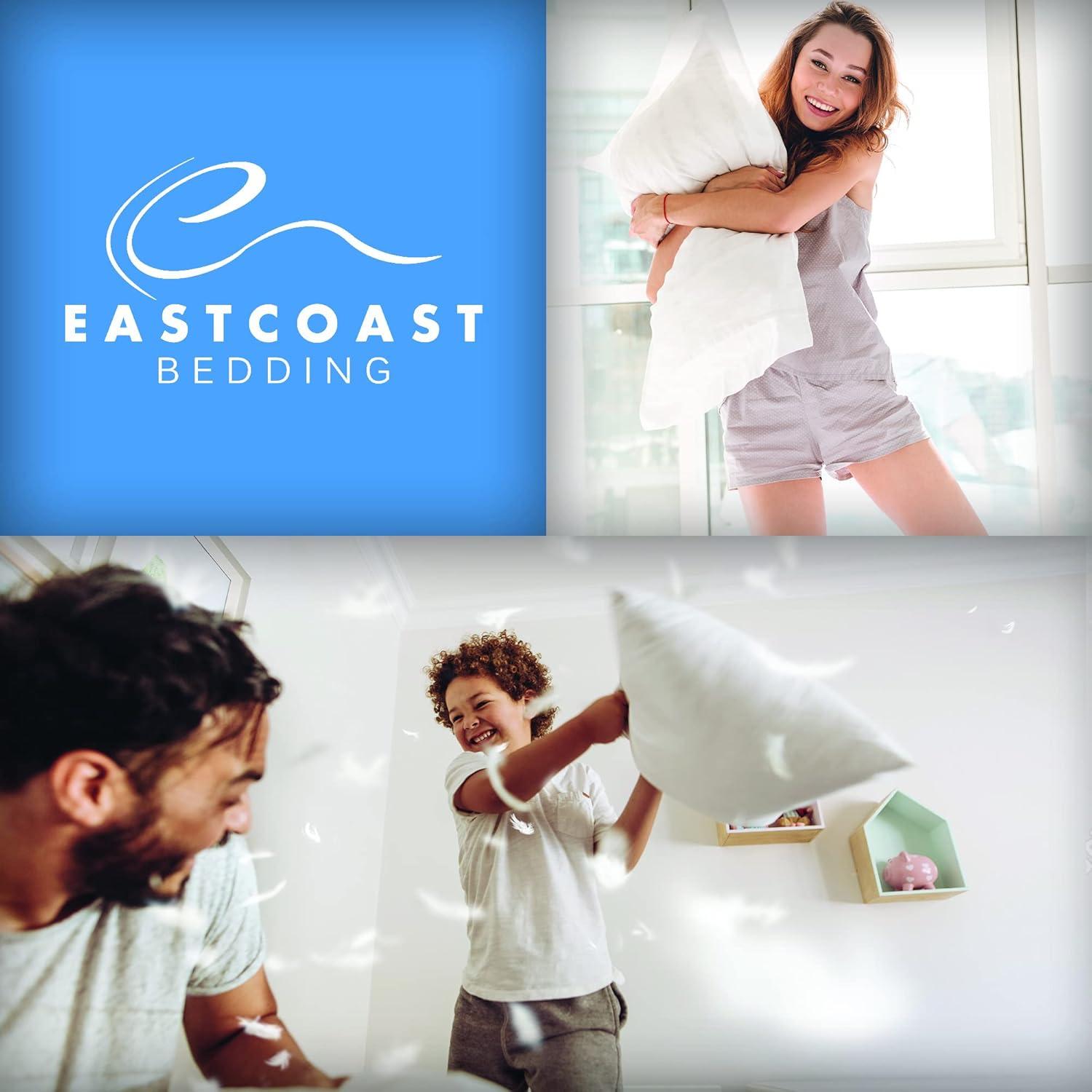 East Coast Bedding Cozy Dream Firm Goose Feather Down Pillow Support King Size Set of 2