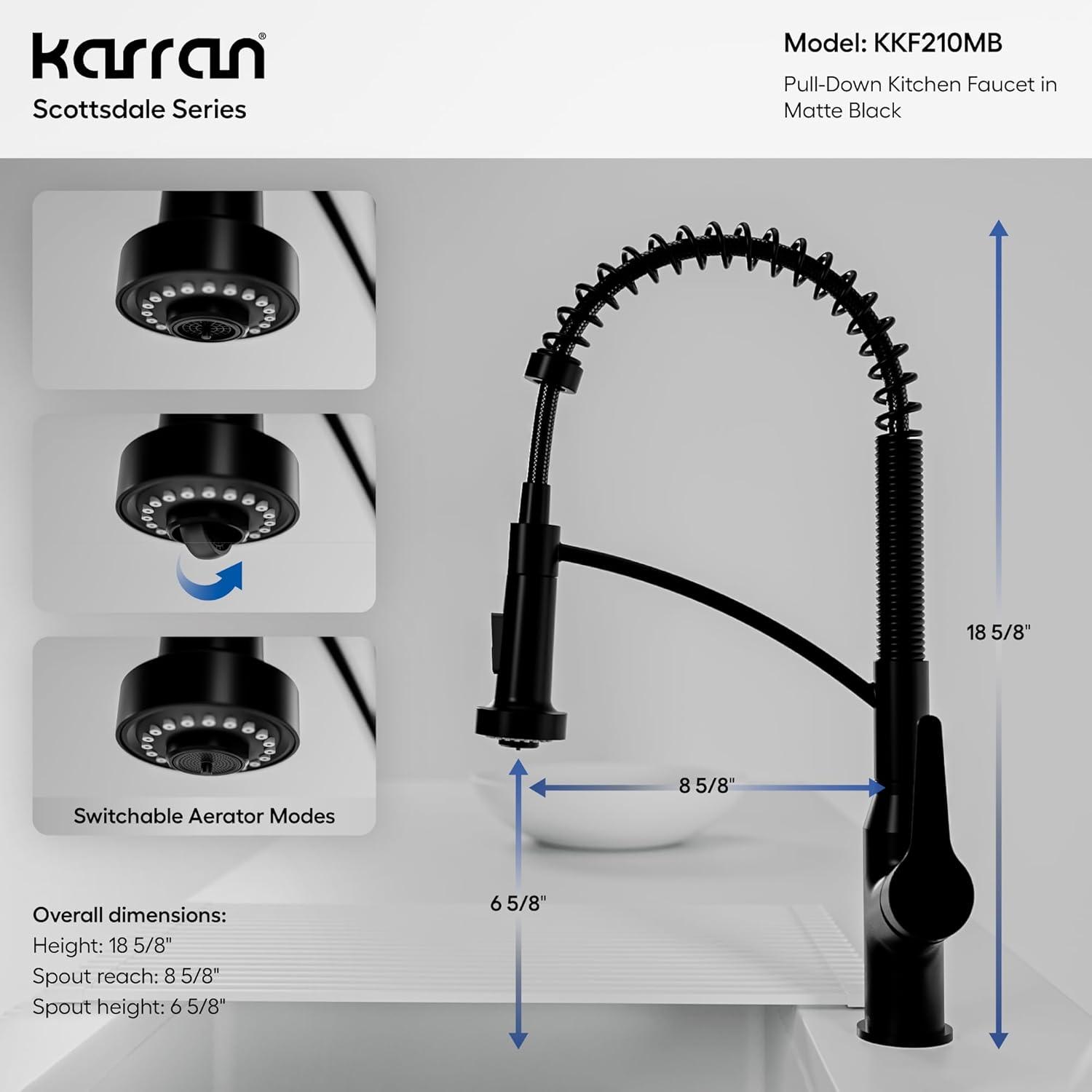 Karran Scottsdale Single-Handle Pull-Down Sprayer Kitchen Faucet
