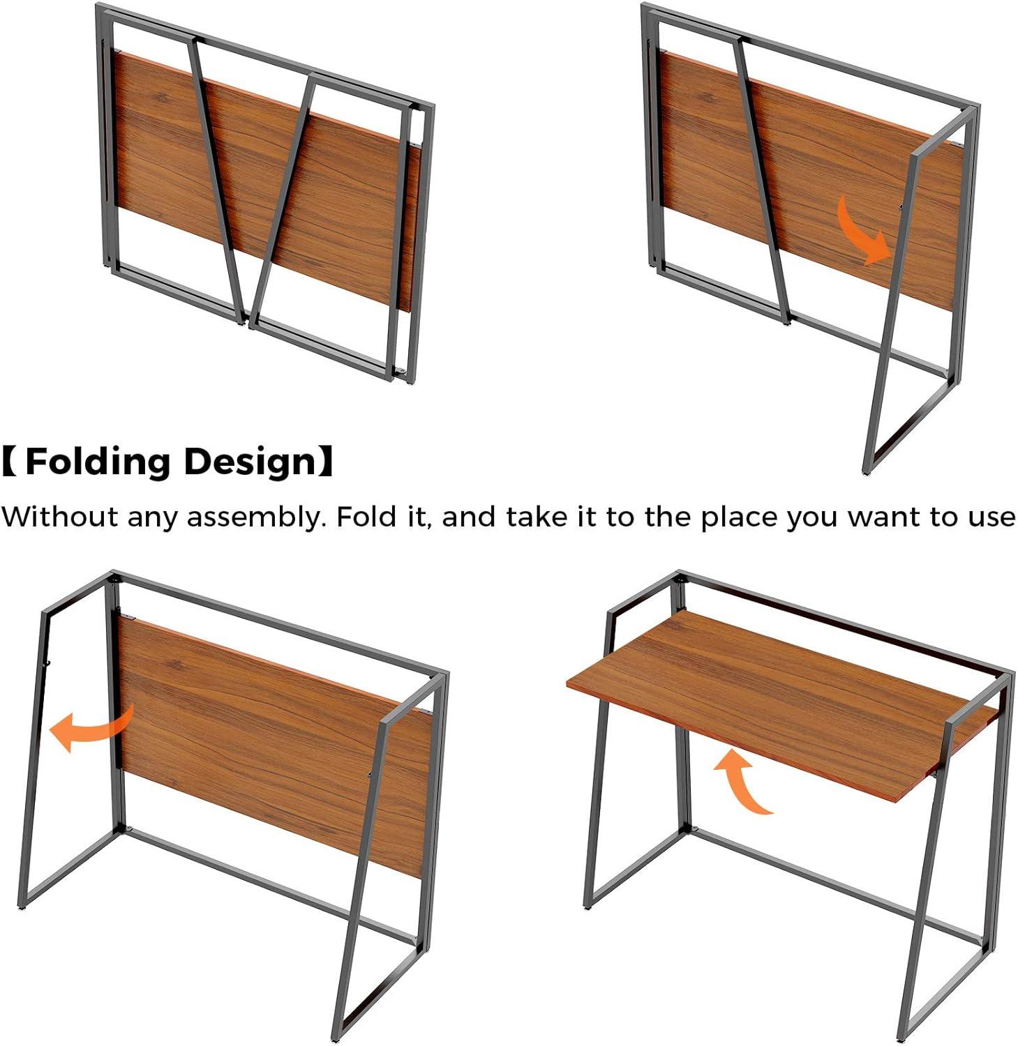 EUREKA ERGONOMIC Foldable Desk 41 inch Small Desk Save Space, Folding Desk No Assembly Required folable Desk Home Office Folding Computer Desk Table Portable, Easy to Fold Up or Down