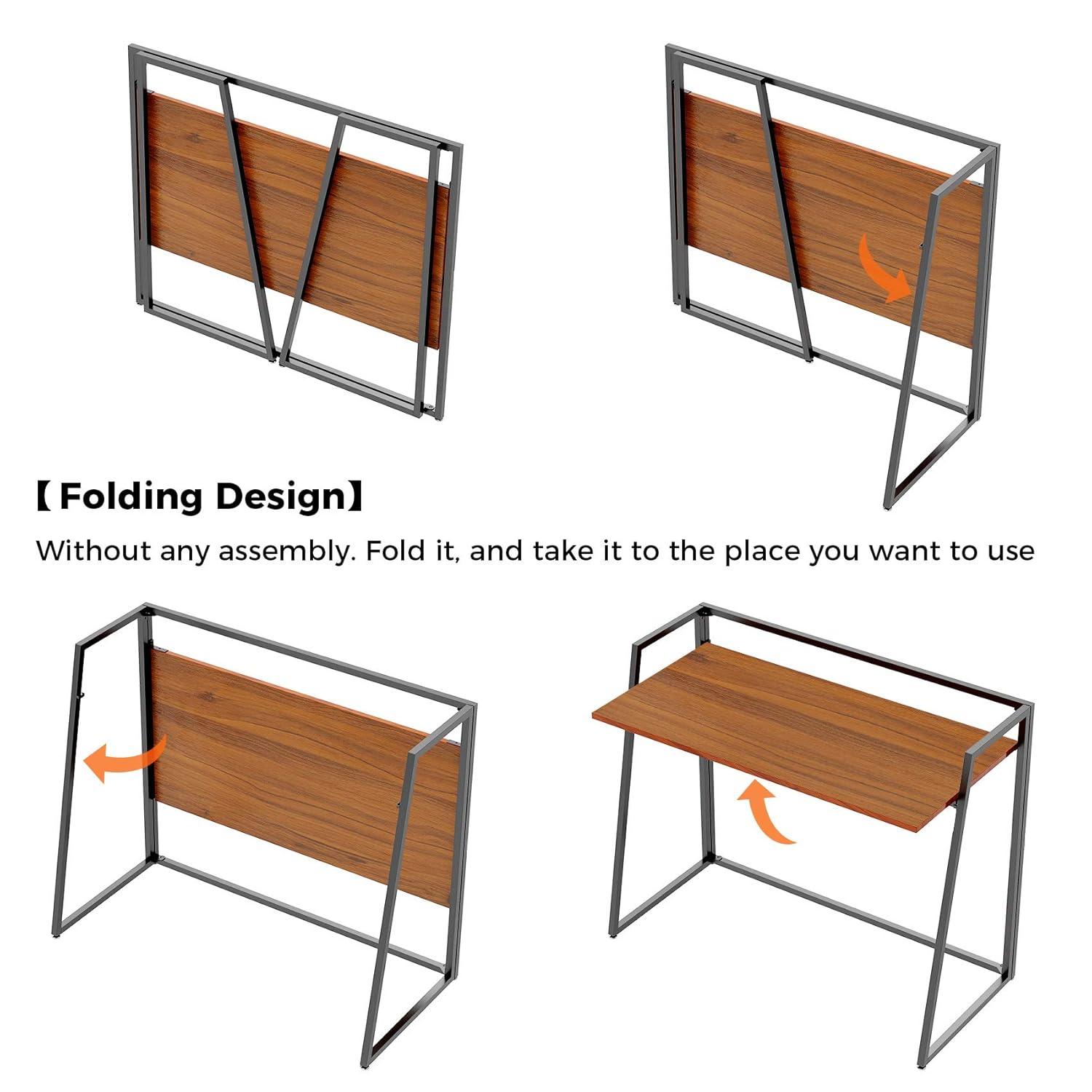 EUREKA ERGONOMIC Foldable Desk 41 inch Small Desk Save Space, Folding Desk No Assembly Required folable Desk Home Office Folding Computer Desk Table Portable, Easy to Fold Up or Down