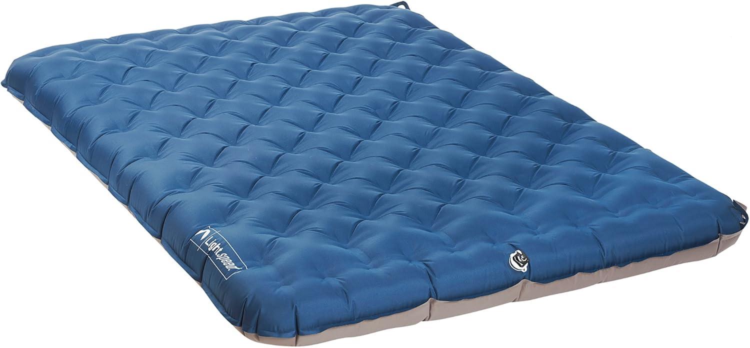 Blue Raised Full TPU Air Bed with Pump