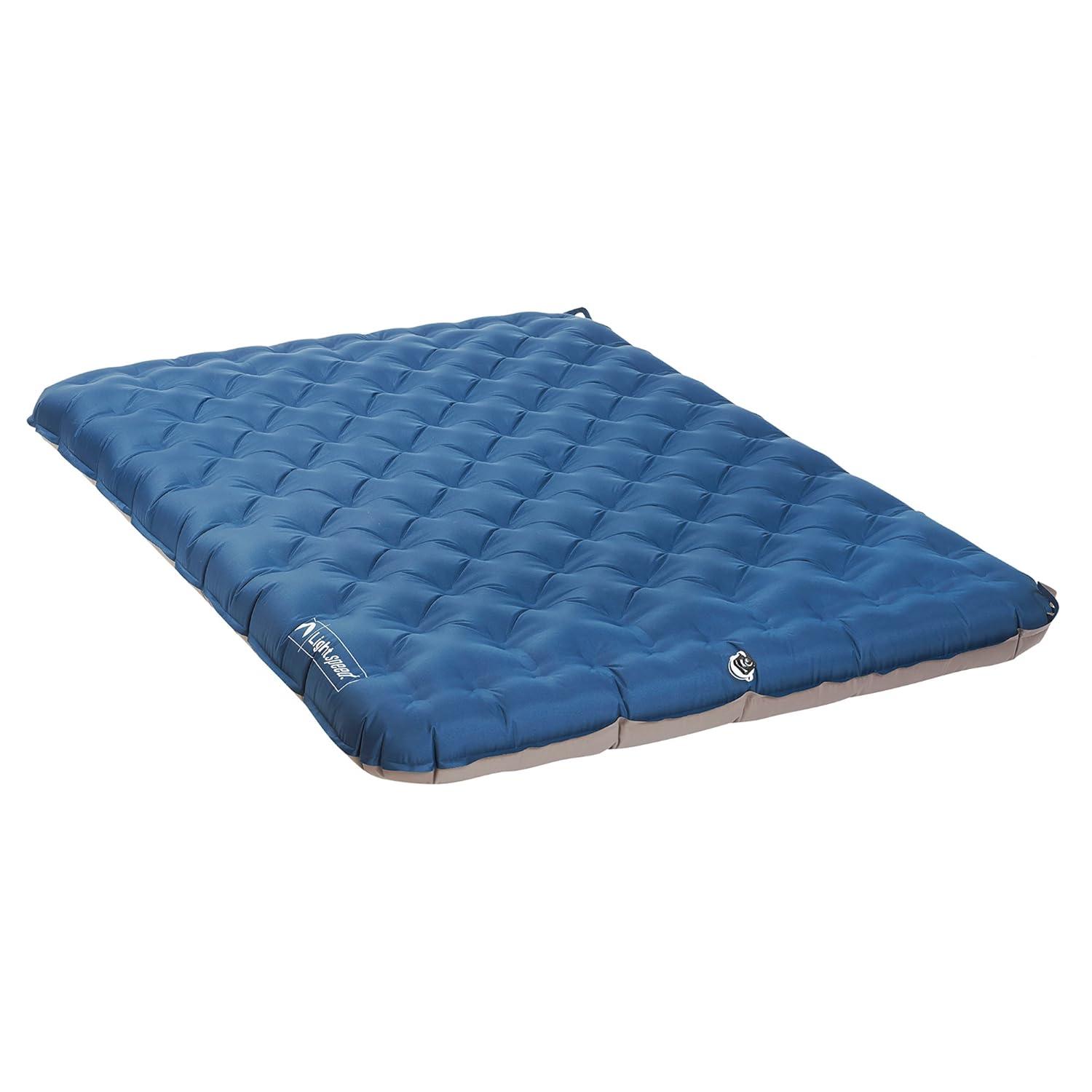 Blue Raised Full TPU Air Bed with Pump