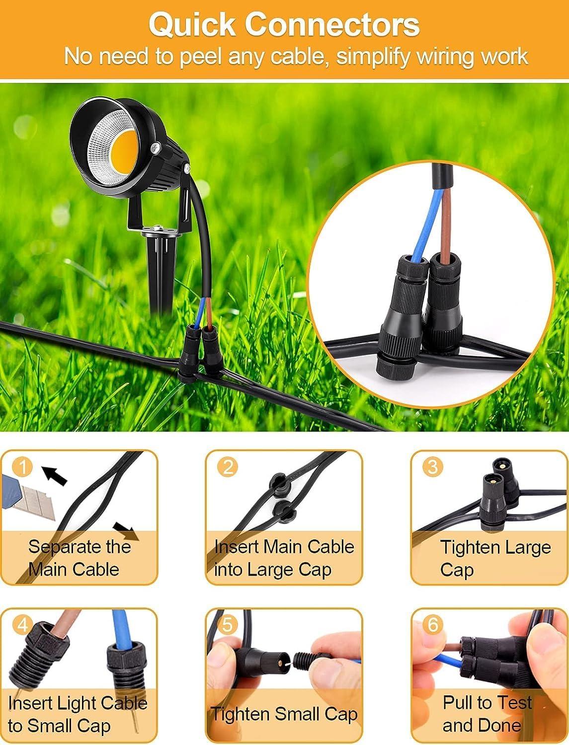 ZUCKEO Low Voltage Landscape Lights LED Landscape Lighting, 5W 12V Garden Pathway Lights Waterproof Warm White Walls Trees Flags Outdoor Landscape Spotlights with Stakes (8 Pack)