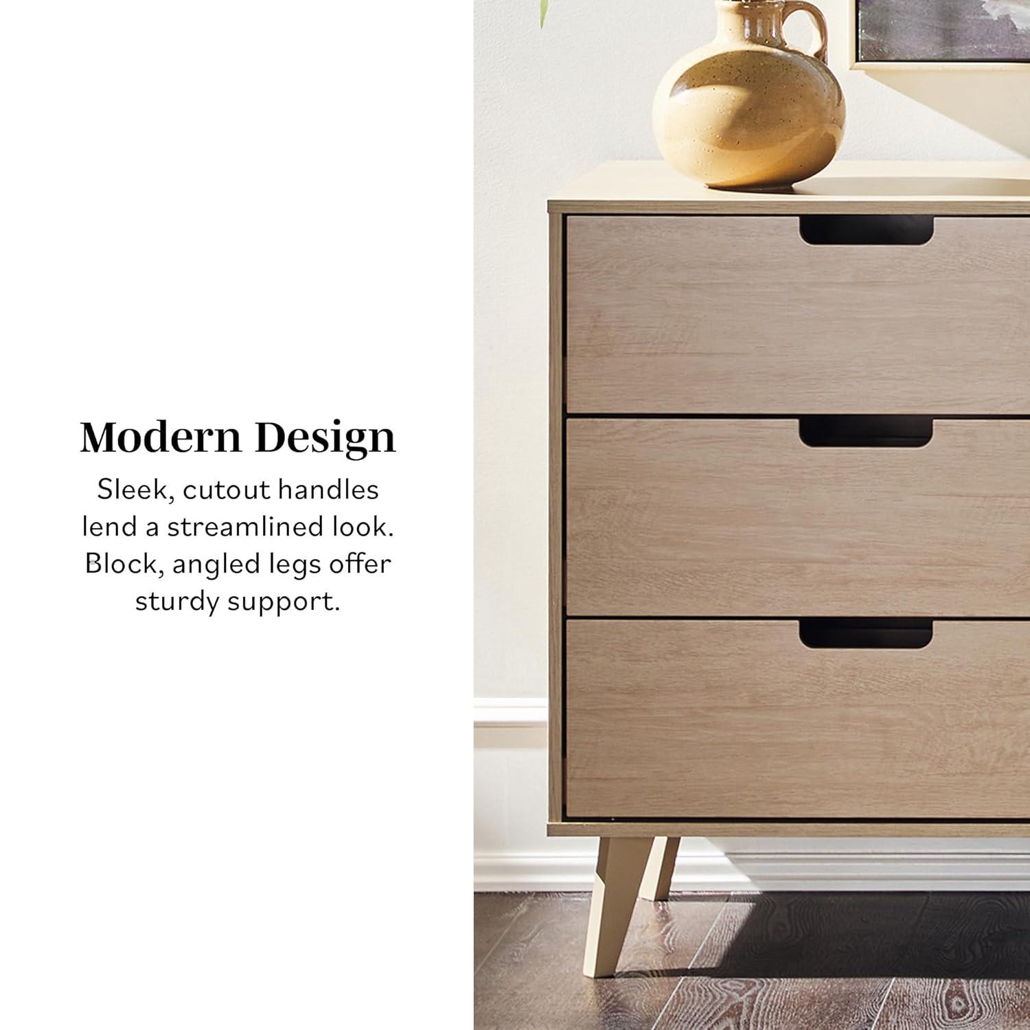 Walker Edison Modern 6-Drawer Dresser with Cut-Out Handles, Riviera