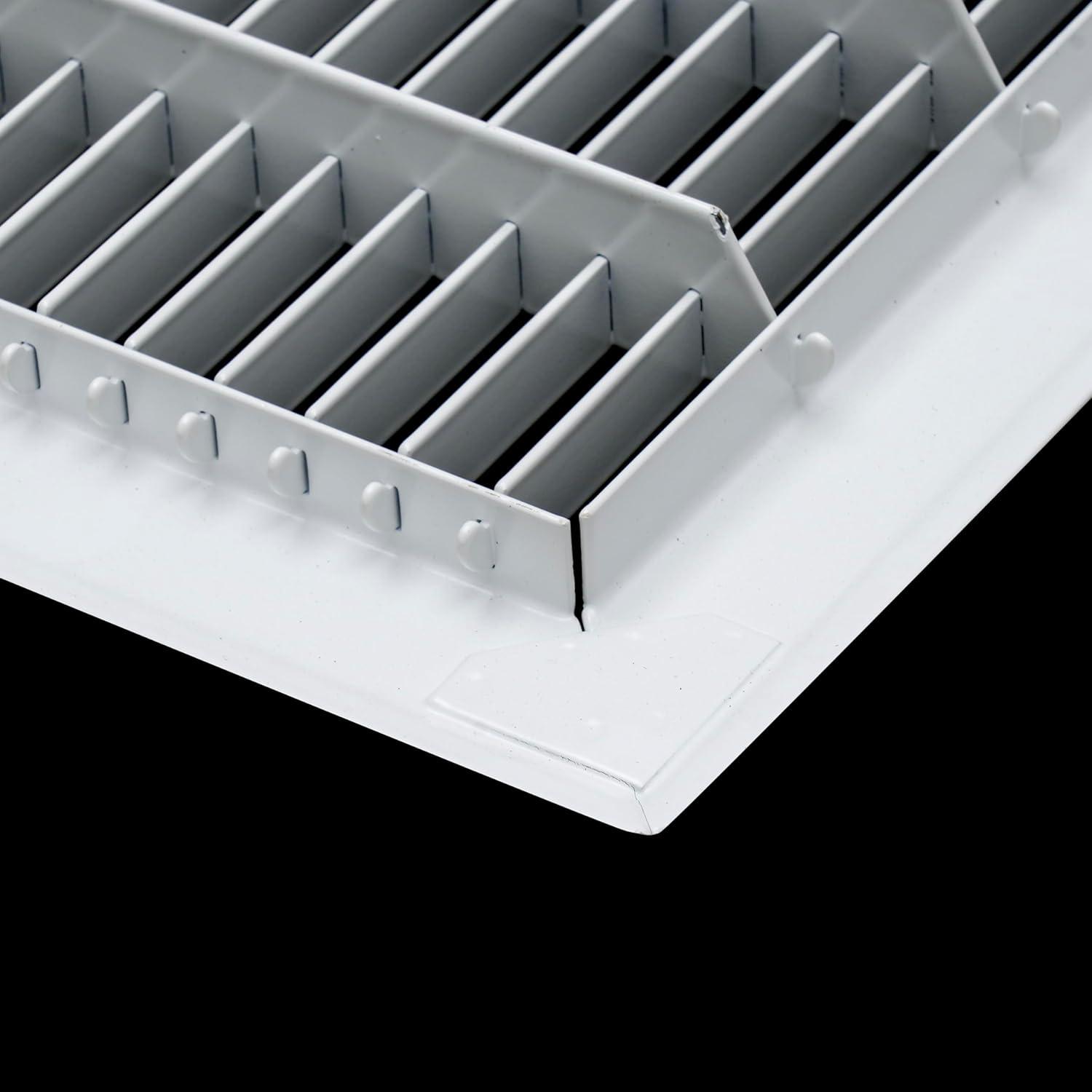 Fits 8x10 Duct Opening | Return Air Floor Grille by Handua| Walkable Vent Cover Grill for Floor | White | Heavy Duty Fixed Blades | Outer Dimensions: 9.75"W X 11.75"H