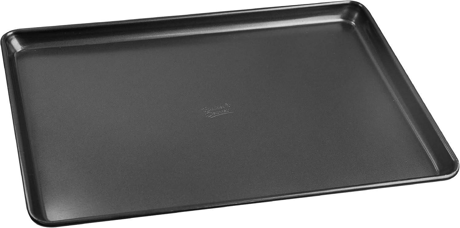 Baker's Secret Nonstick Small Size Cookie Sheet 13" x 9", Carbon Steel Small Size Cookie Tray 2 Layers Food-Grade Coating,  Dark Grey