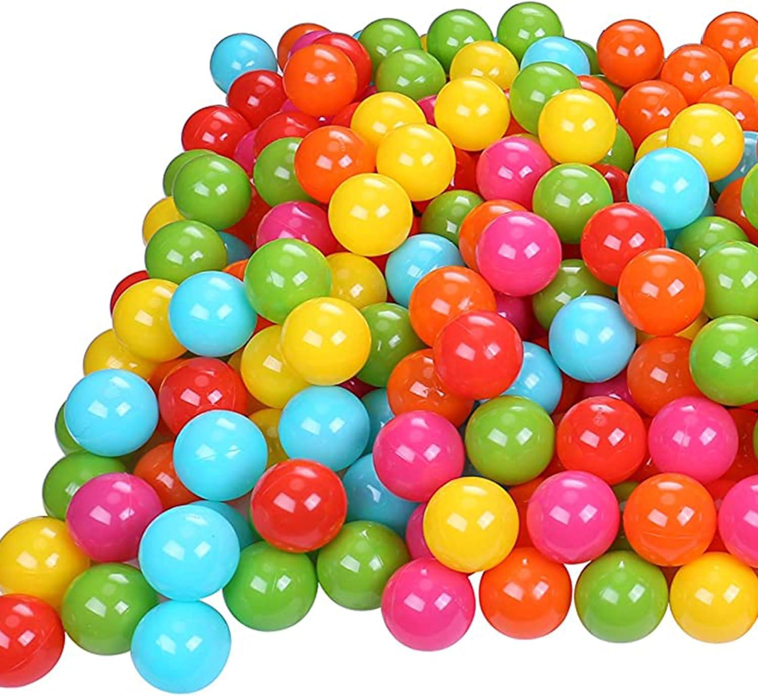 BalanceFrom Fitness 2.3" 400 Crush Proof Play Pit Balls with Mesh Storage Bag for Playpens, Bounce Houses, and Kiddie Pools, Multicolor (2 Pack)