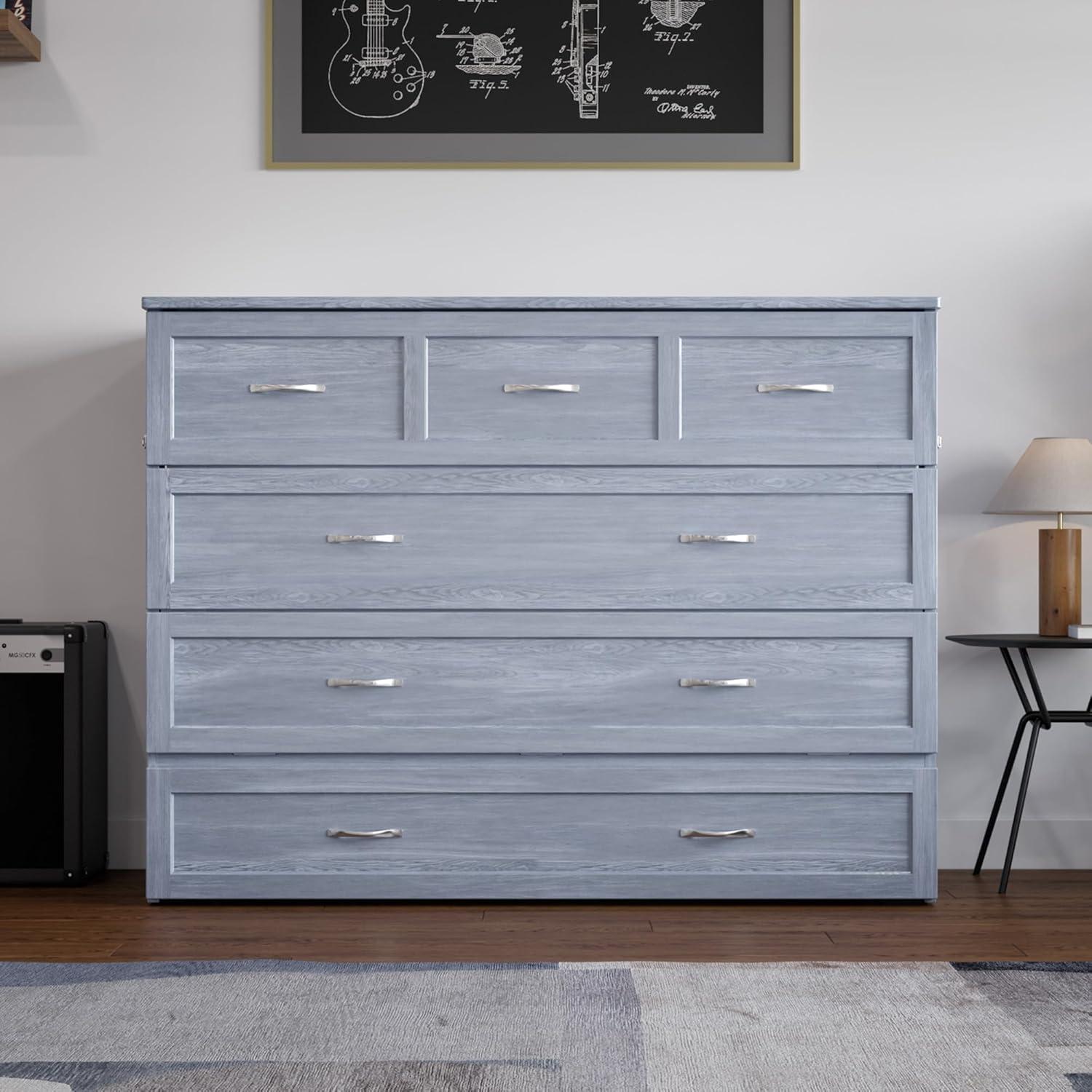 Full Northfield Murphy Bed Chest in Driftwood Grey