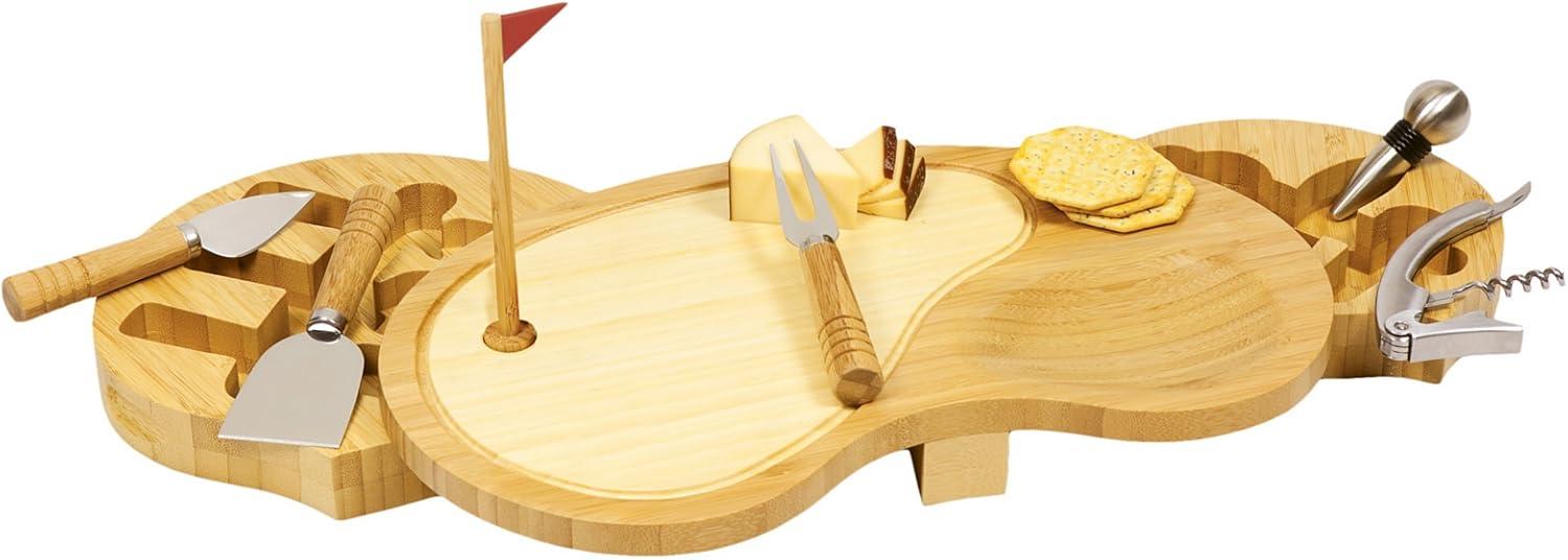 Millwood Pines Sand Trap Golf Gift Cheese Board & Knife Set - Novelty Charcuterie Board with Cheese Knife Set - Cheese Boards Charcuterie Boards - Serving Platter Enoch