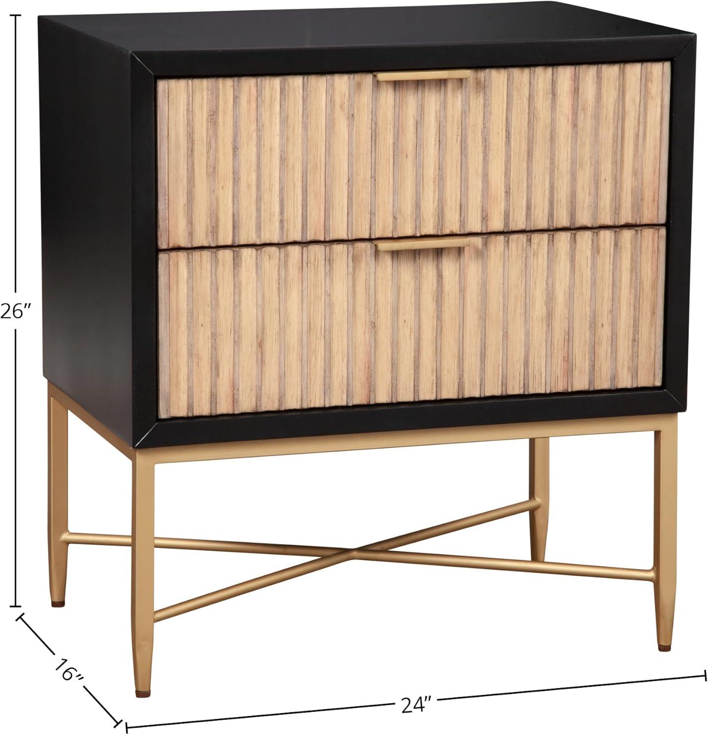 Origins by Alpine Larsen 2 Drawer Nightstand in Black