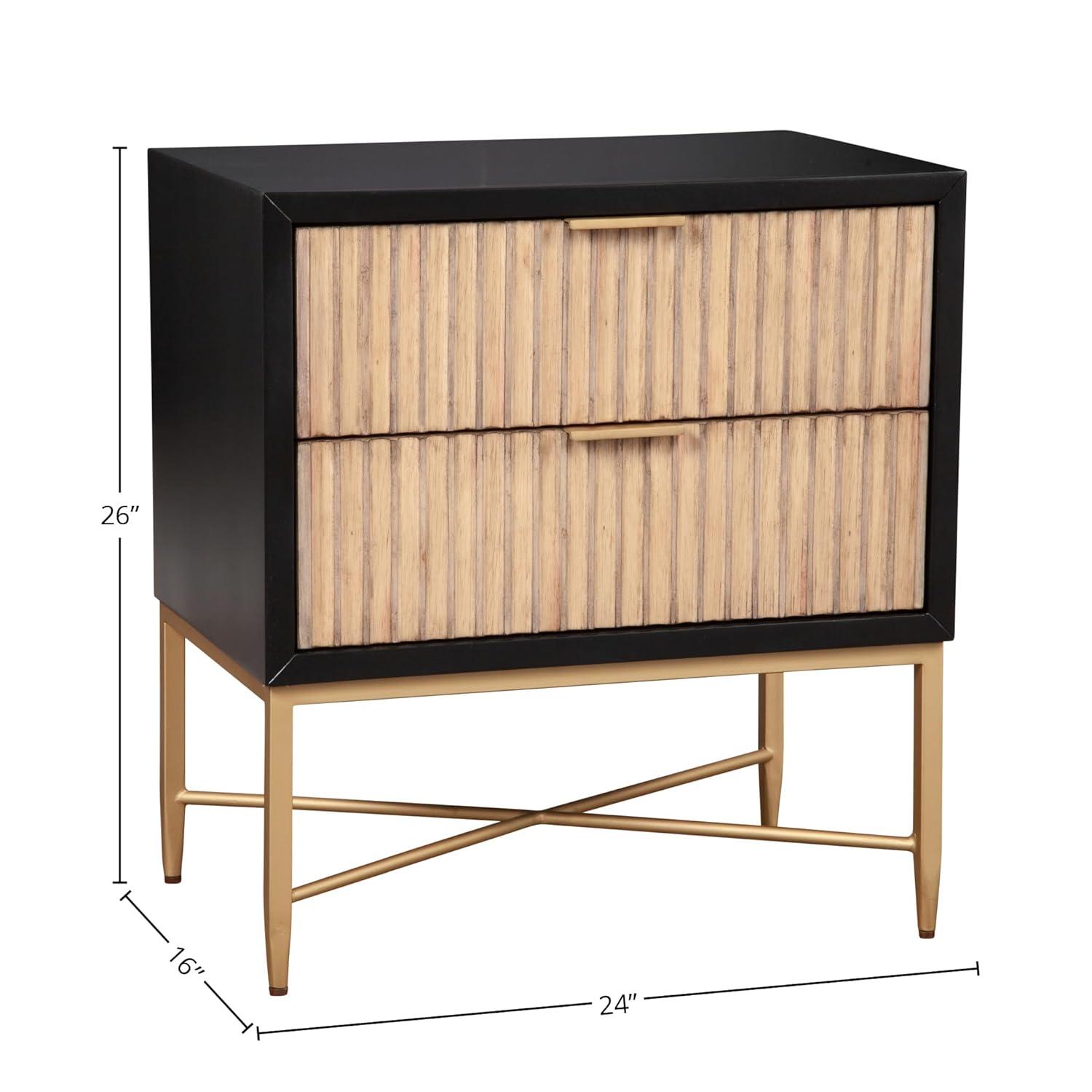 Origins by Alpine Larsen 2 Drawer Nightstand in Black
