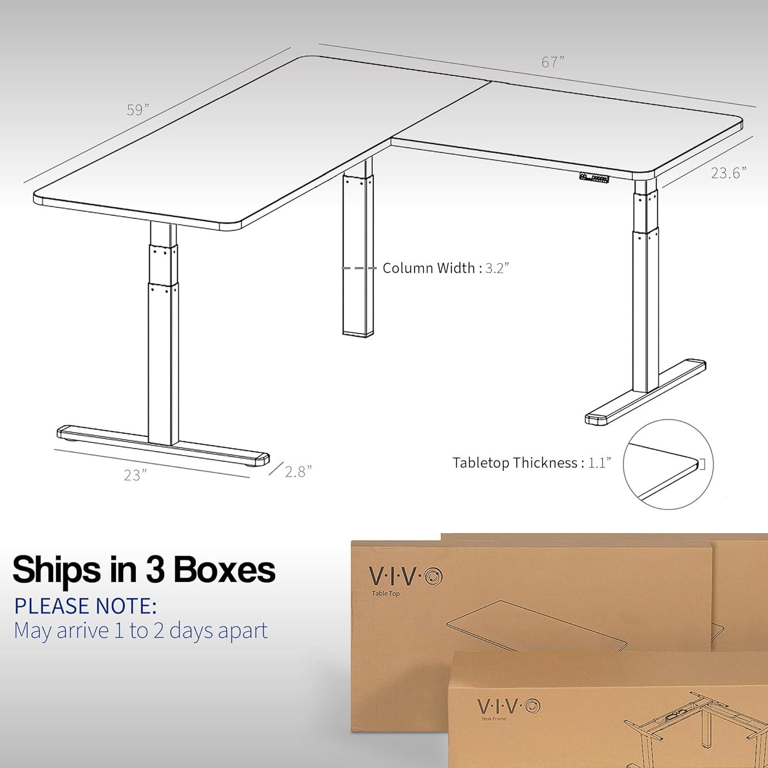 67in x 60in L-Shaped Electric Desk, 3E6B Series