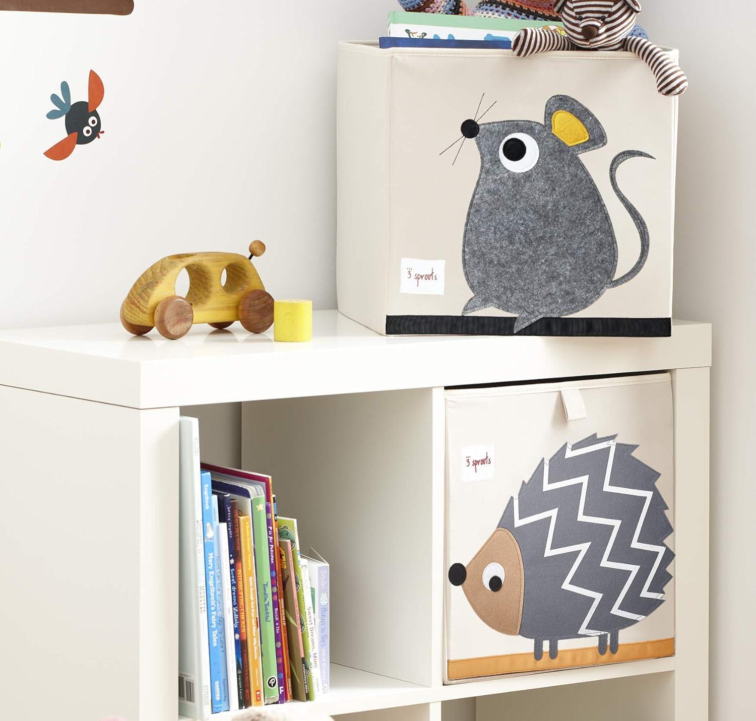 Gray Mouse Foldable Fabric Storage Cube for Kids