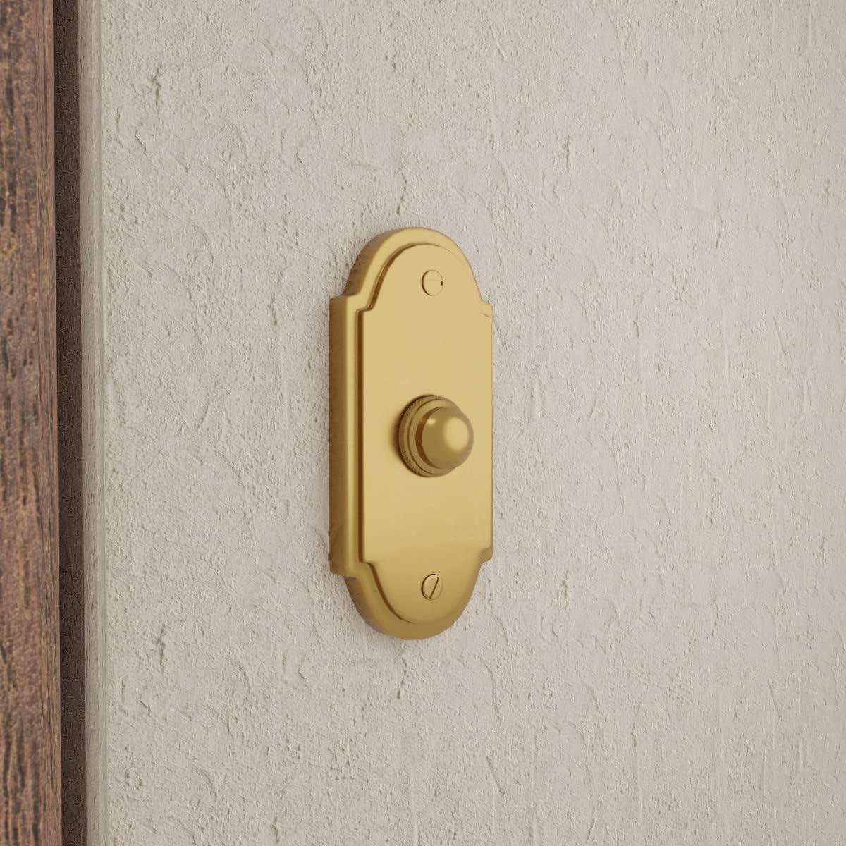 Wired Brass Door Bell Push Button 4" L Lacquered Finish