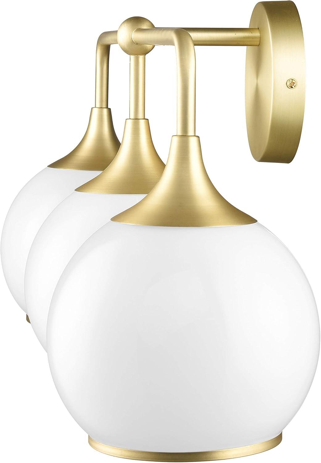 Light Society Lia 3-Light Vanity Light, Brushed Brass/Opal