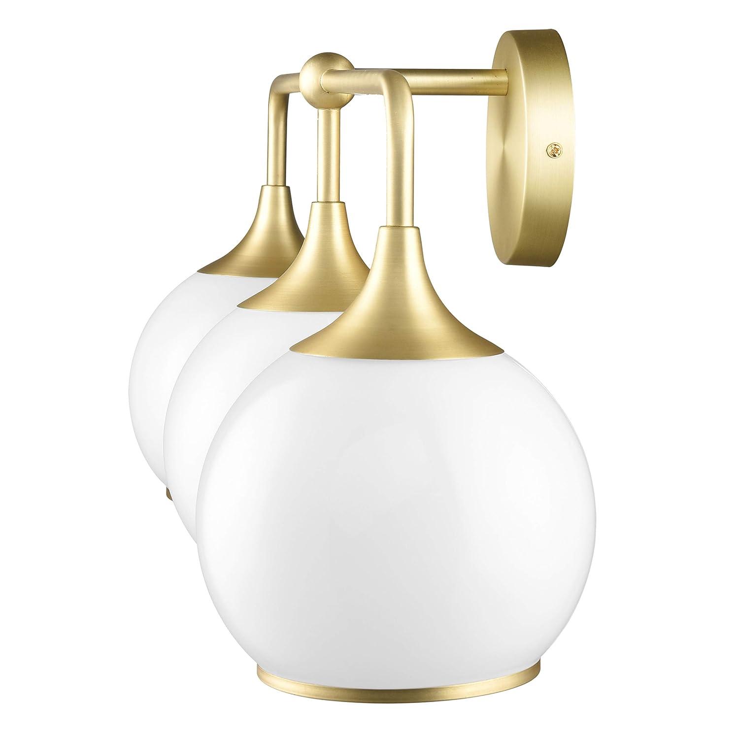 Light Society Lia 3-Light Vanity Light, Brushed Brass/Opal
