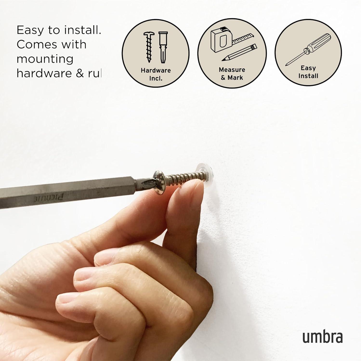 Umbra Flip Solid Wood, Metal Wall 5 - Hook Wall Mounted Coat Rack