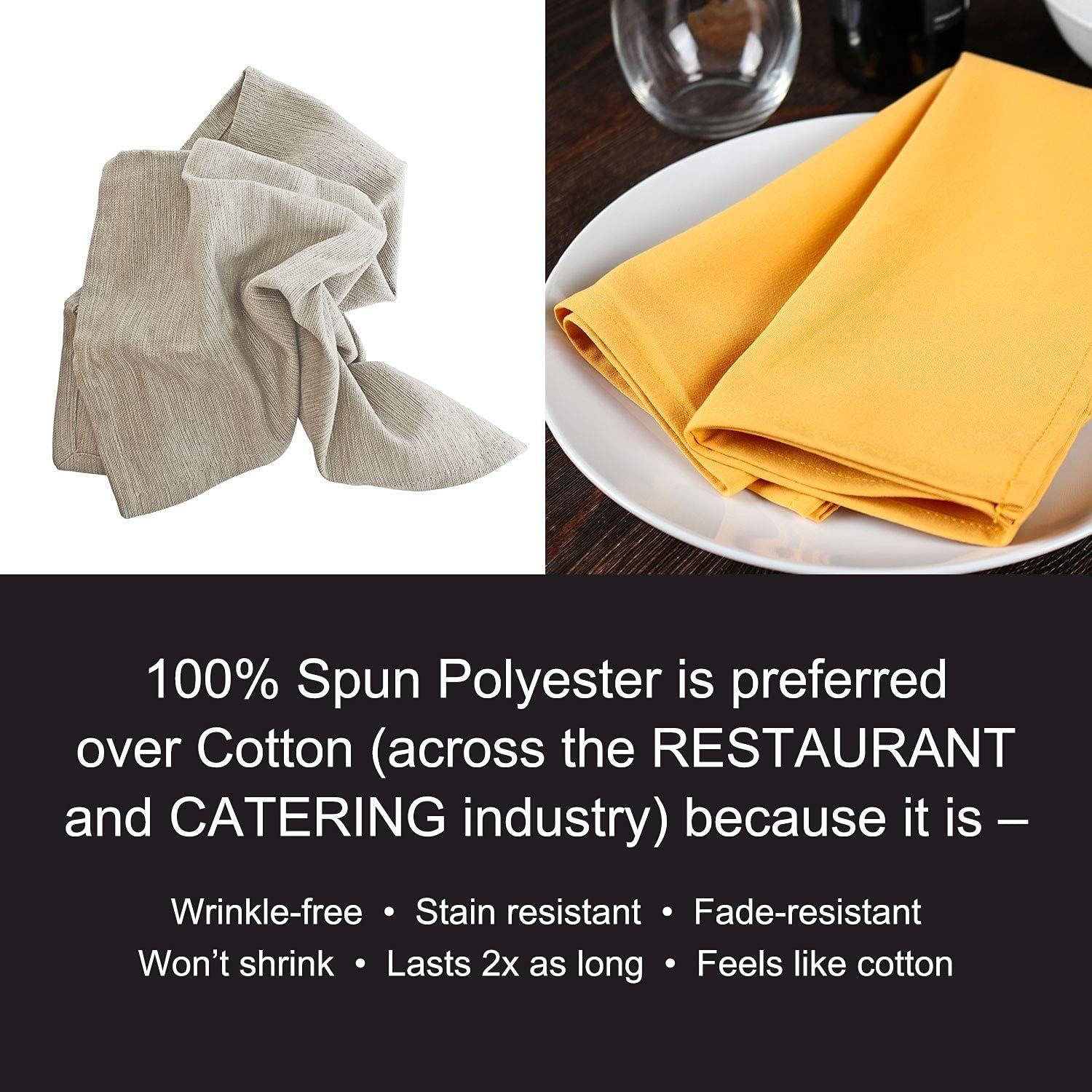 White Spun Polyester Dinner Napkins, 25 Pack, 20x20 in.