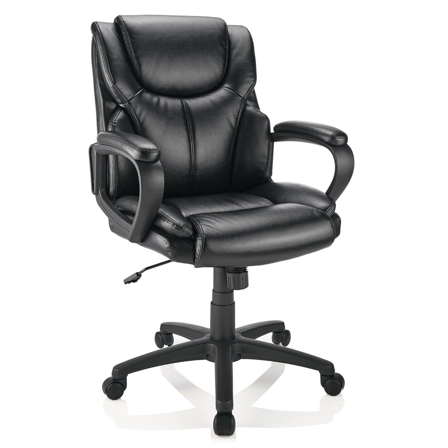 ® Mayhart Vinyl Mid-Back Chair, Black