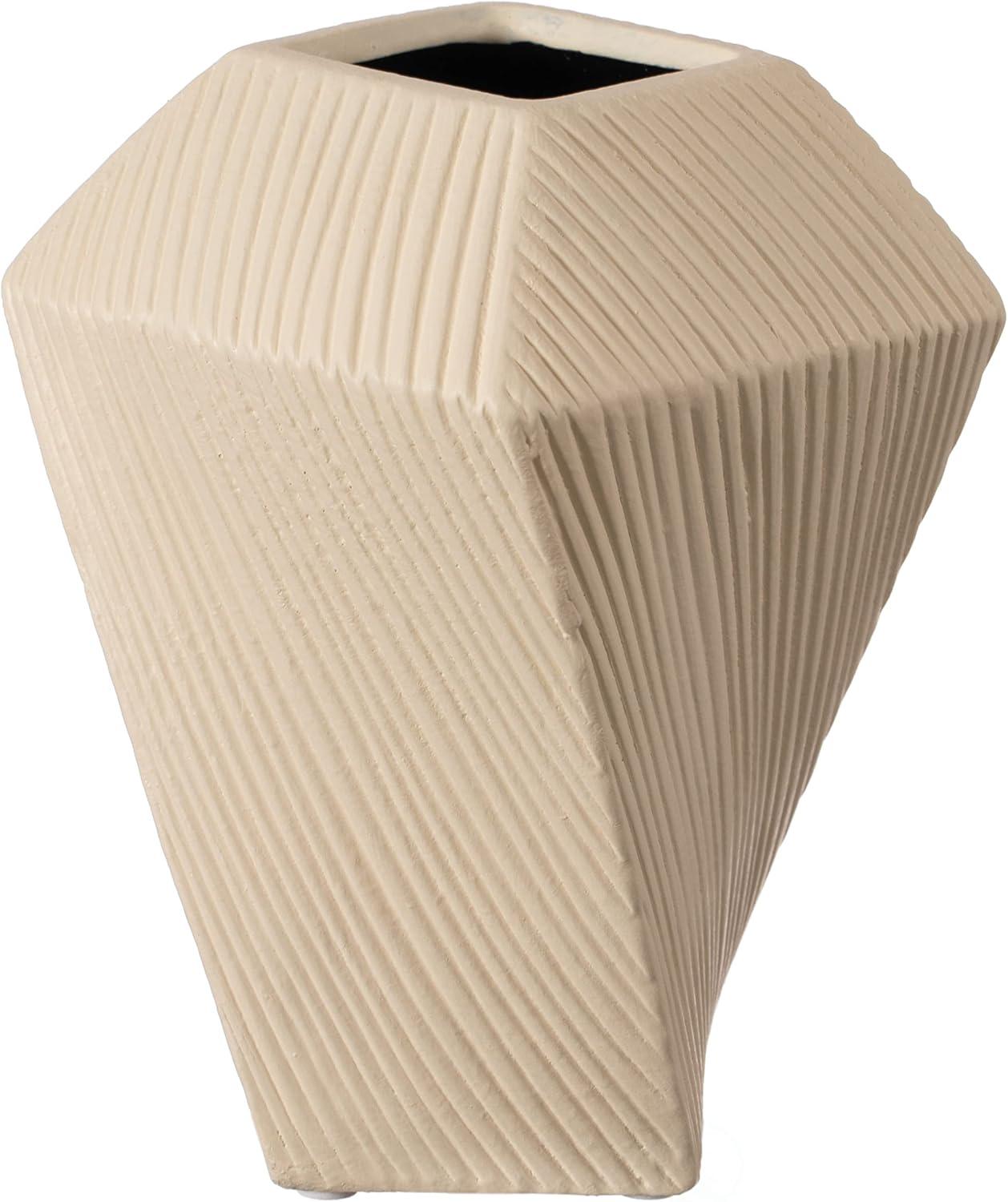 Uniquewise Decorative Ceramic Square Twisted Centerpiece Table Vase