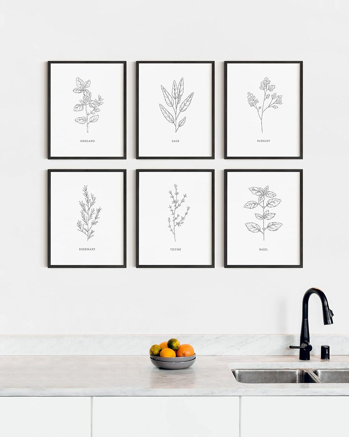 HAUS AND HUES Kitchen Herbs Wall Art Decor for Kitchen Herb Art Prints and Kitchen Signs Wall Decor | Herb Prints Kitchen Wall Art Kitchen Posters for Wall Herb Decor (8"X10" Unframed)