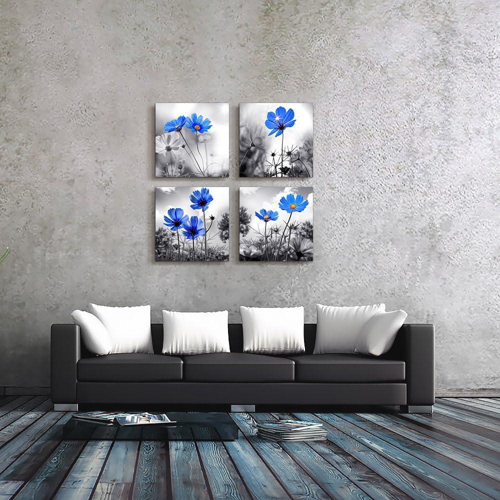 Blue Abstract Canvas Wall Art For Living Room Bedroom Wall Decor Office Pictures Watercolor Wall Paintings Bathroom Home Decoration Posters Prints Artwork 12'' X 16'' 3 Piece Set