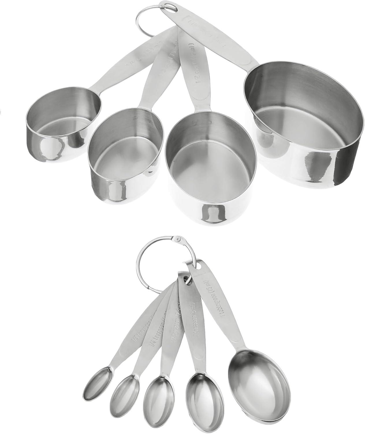 Stainless Steel Measuring Cup and Spoon Set for Dry Spices