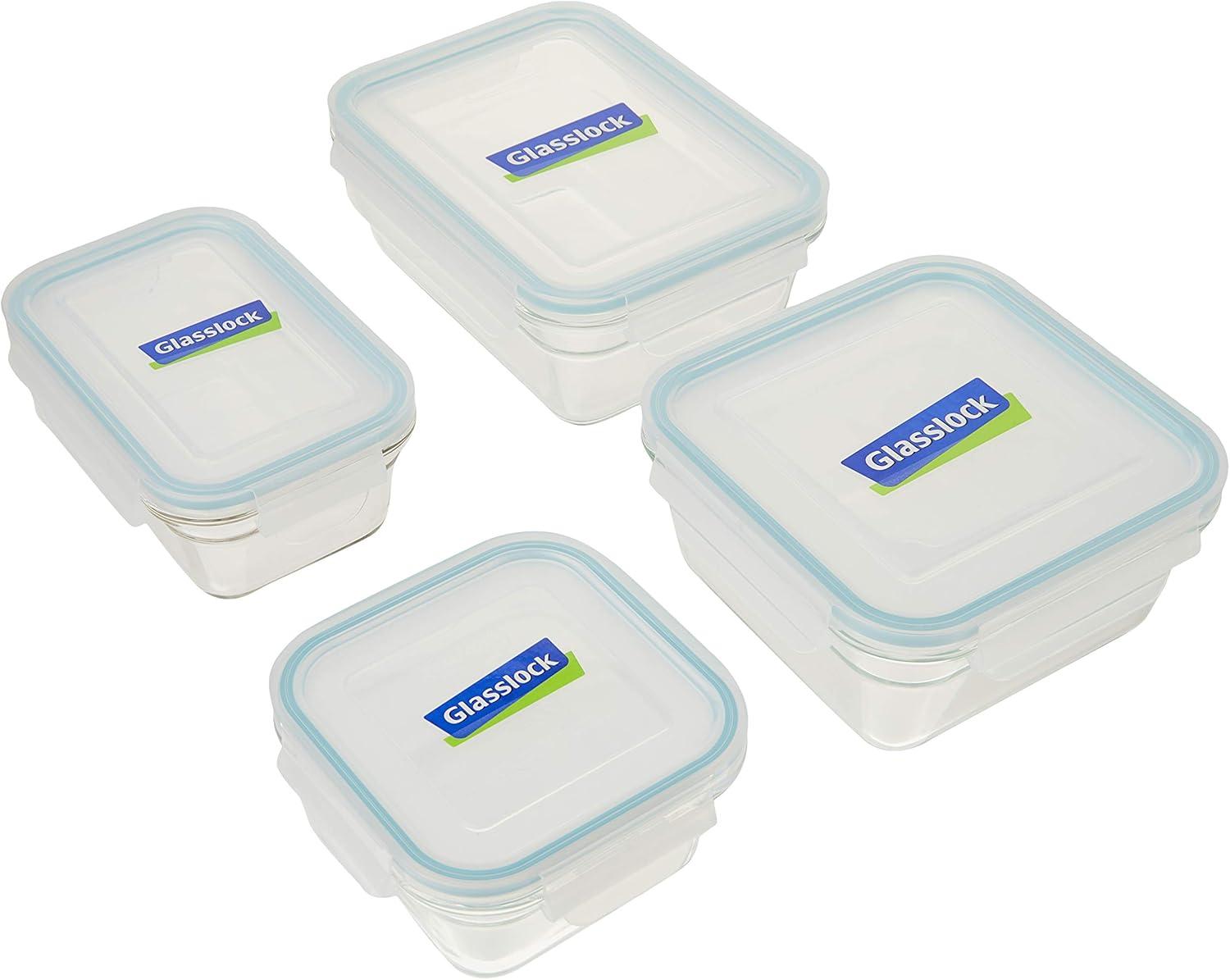 Rectangular Glass Airtight Food Storage Container Set, 4-Piece