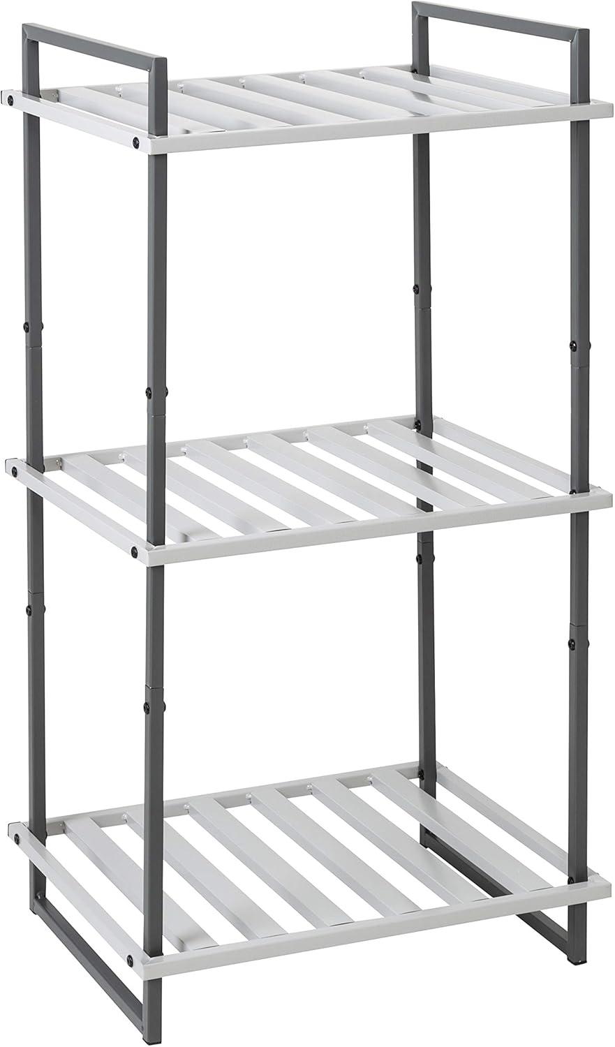 Gray 3-Tier Metal Tubular Bathroom Shelf