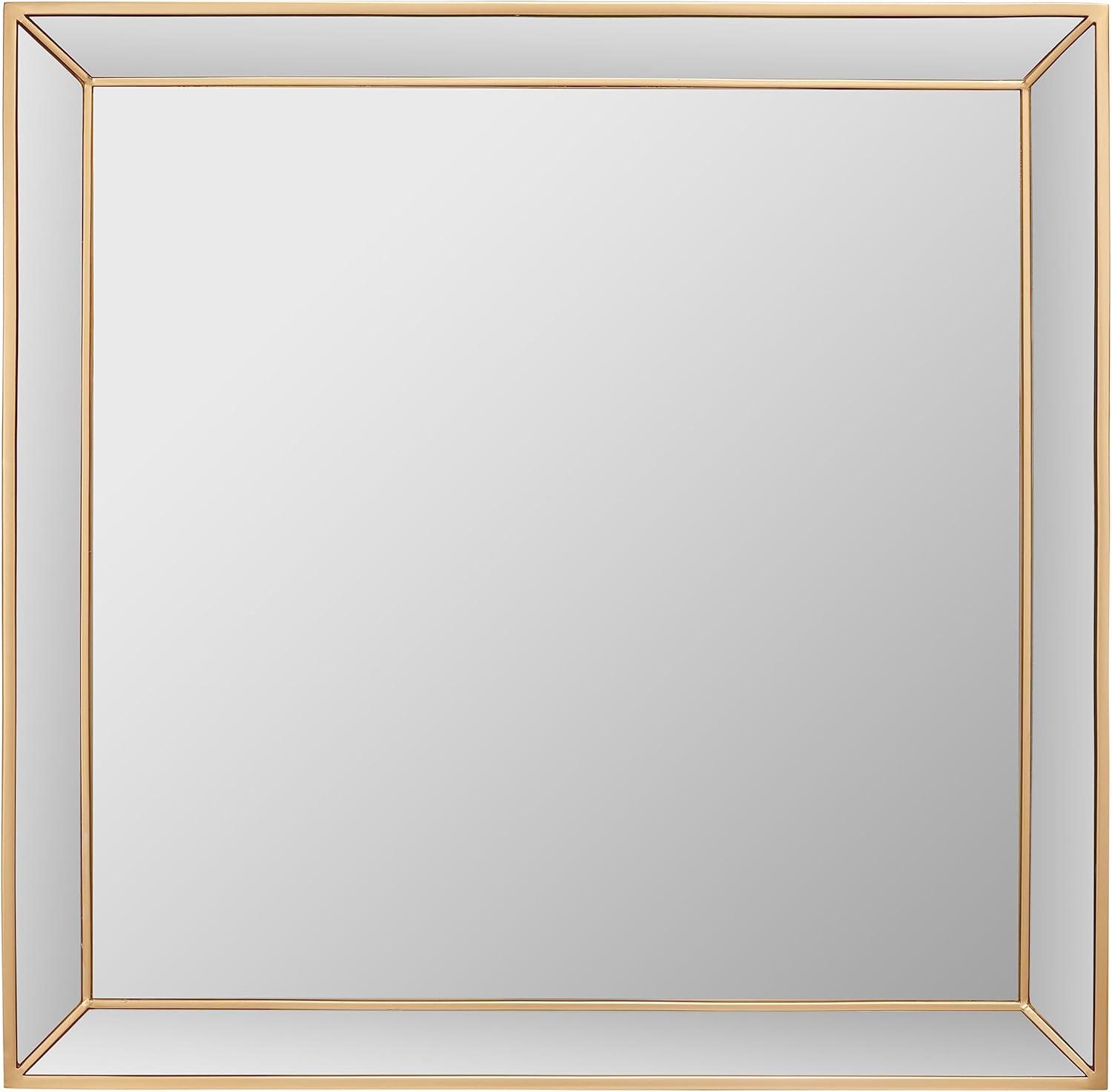 SAFAVIEH Presea 36 in. Square Solid Framed Mirror, Gold