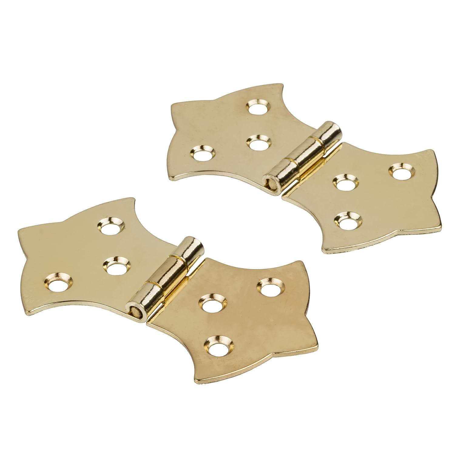 Brass Butterfly Hinge | Pack of 2 | Cabinet, Cupboard Door, Trunk, Box | Vintage Furniture Hardware | BH10-SB (1)